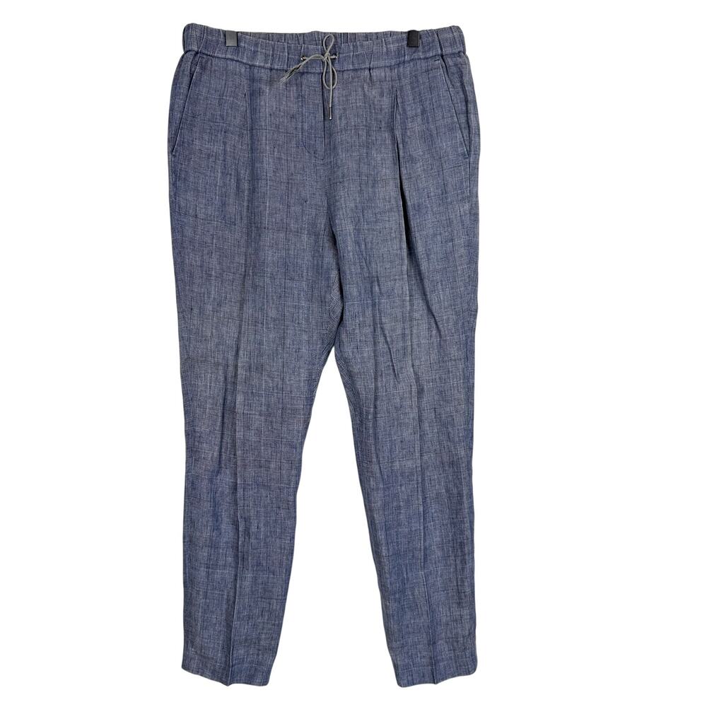 Fabiana Filippi 100% Linen Slim Leg Trouser Pants Blue - Womens L